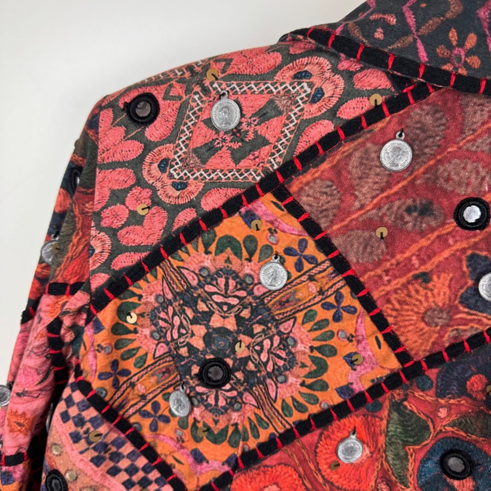 Soft Surroundings Patchwork Jacket Medium Sequin … - image 6